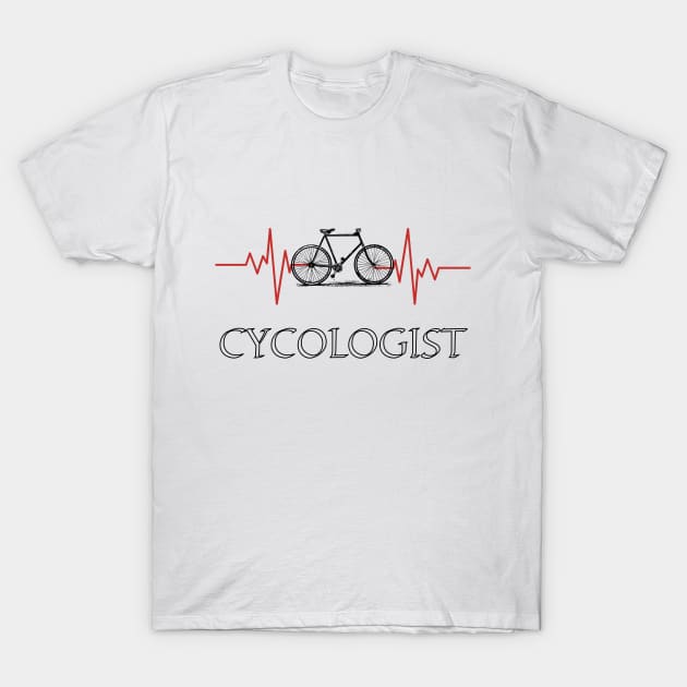 Cycologist - Heart beat of the bicycle T-Shirt by LifeSimpliCity